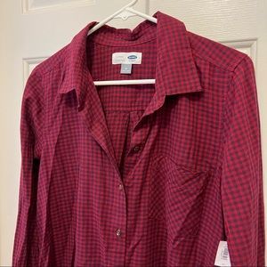 Old Navy Classic Shirt - red plaid - button down - NWT